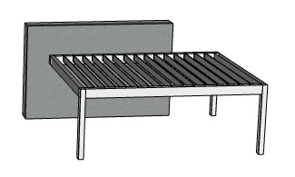 Offerte Genius overkapping voor aanbouw met lamellen
